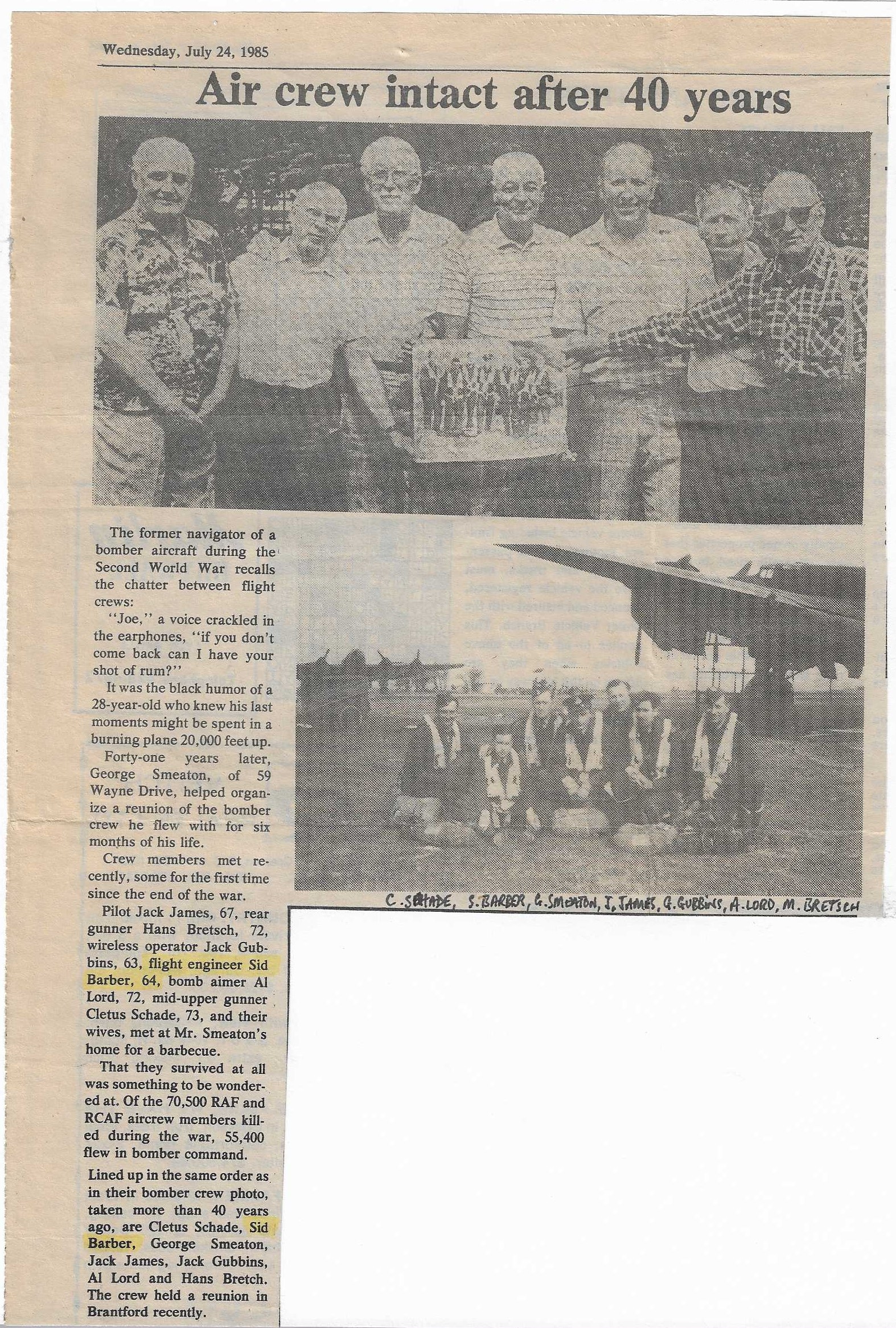 Sgt S E Barber 433 Sqn Halifax Royal Air Force Flight Engineer & Air